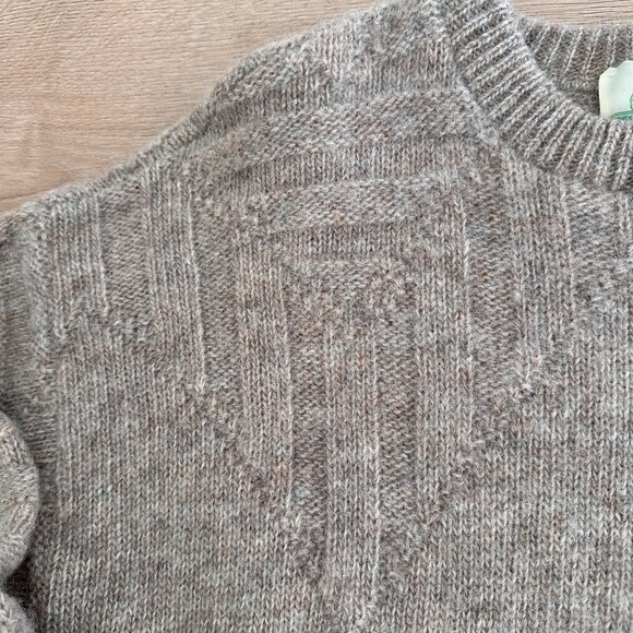 Men's Aran Fisherman's Cable Knit Crew Neck Sweater sz S - Mocha - Picture 3 of 12